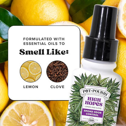 Pot-Pourri Smoke Odor Freshener Spray, High Hopes, 1.4 Fl Oz - Lemon and Clove