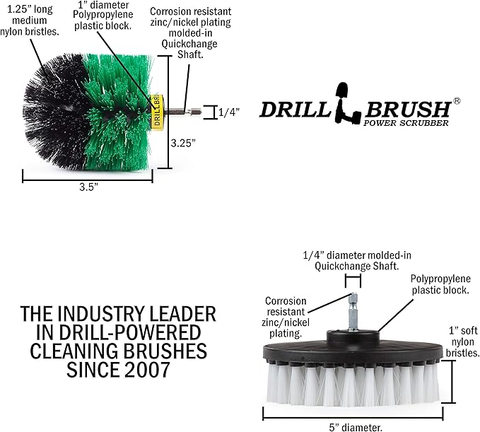 Drillbrush Power Rotary Bathroom Shower, Tile, Carpet and Upholstery Cleaning Kit