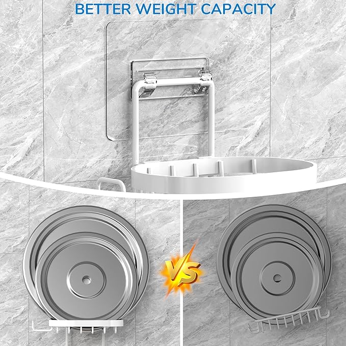 MASADI 2 Tier Soap Dish Holder, Soap Bar Holder with Hooks, Shampoo Bar Caddy for Shower Wall, Razor Holder for Shower, Bar Soap Container 304 Stainless Steel, Bathroom(White)