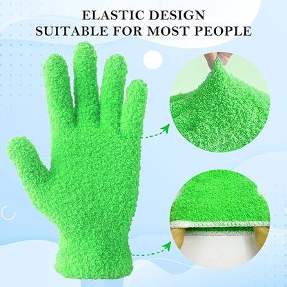 Evridwear Microfiber Plant Dusting Gloves Reusable Leaf Cleaning Glove for Houseplants,Blinds,Furniture and Small Objects