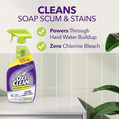 OxiClean Bathroom Cleaner, Shower, Tub & Tile, Powered by OxiClean Stainfighters, 32 oz