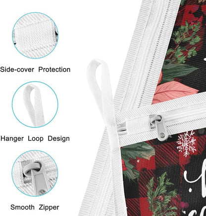 Mesh Laundry Bags Lingerie Bags for Washing Delicates 2 PCS Durable Wash Bag with Zipper Small and Medium Washable Red Black Checkered Christmas Gnomes Holly