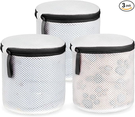 Ainiv Mesh Laundry Bags, 3PCS Bra Laundry Bags with Zips, Bra Wash Bags Mesh Wash Bags, Reuse Washing Machine Bag for Delicates Blouse, Hosiery, Underwear, Bra, Lingerie Baby Clothes