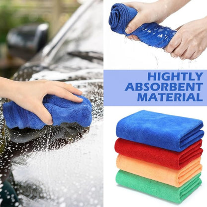 10 Pcs Extra Large Microfiber Cloth 30" x 20" Large Floor Microfiber Towel Reusable Washable Free Lint Free Cloth Rag for Squeegee Mop Floor Window Housekeeping (Assorted Color)