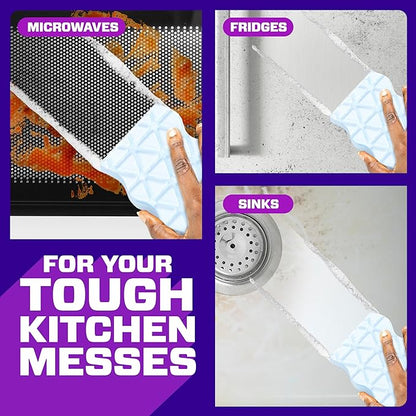 Mr. Clean Magic Eraser Foaming Sponge, Kitchen Grease Eraser, Dawn Cleaning Power, Oven Cleaner, Unstopables Fresh, 6ct