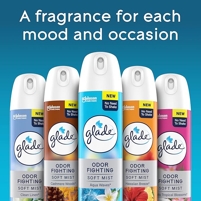 Glade Air Freshener Room Spray, Lavender & Vanilla Scent, Odor Fighting to Deliver Long Lasting Freshness, 8 Oz, 2 Count