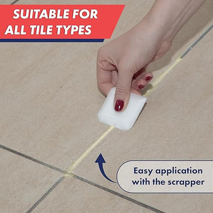 Tile Grout, Repair Kit, Restore & Renew Tile Joints Line, Fast Drying Tile Grout Paint Squeeze Tube for Bathroom Shower Kitchen Floor, Waterproof (8.8 oz, Ivory)