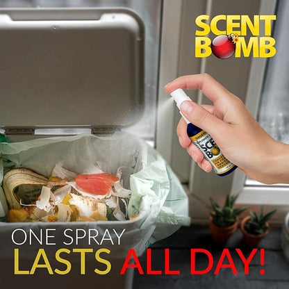 Scent Bomb Air Freshener Spray, Long-Lasting Odor Eliminator - Effective Deodorizer for Home & Car, Fresh Room Spray for Kitchen, Bathroom & Smell Neutralizer - 1 oz Pack of 4, Tangerine Scent