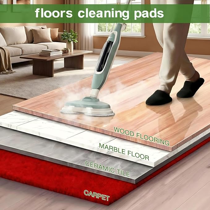 8 Pack Steam Mop Replacement Pads for Shark S8001 S7001 S7201 S7000AMZ S8201 Steam and Scrub Mop Pads Repeatedly Washed for All Floors Cleaning