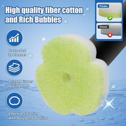 Disposable Toilet Brush Kit with 30 Refills, No-Touch Toilet Wand Cleaning System, Wall Mounted Toilet Bowl Cleaner for Bathroom, Sink, Bathtub – Hygienic Deep Cleaning