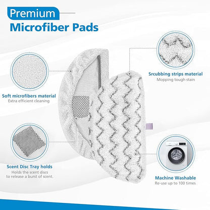 6 Pack 1940 for Bissell Steam Mop Pads for Bissell PowerFresh Steam Mop 1806 1544 1440 2075A 2685A 1940W 19404 Series, Model 19402 19408 1940a 1940f 1940q 1940t B0006 B0017, Part #5938#203-2633