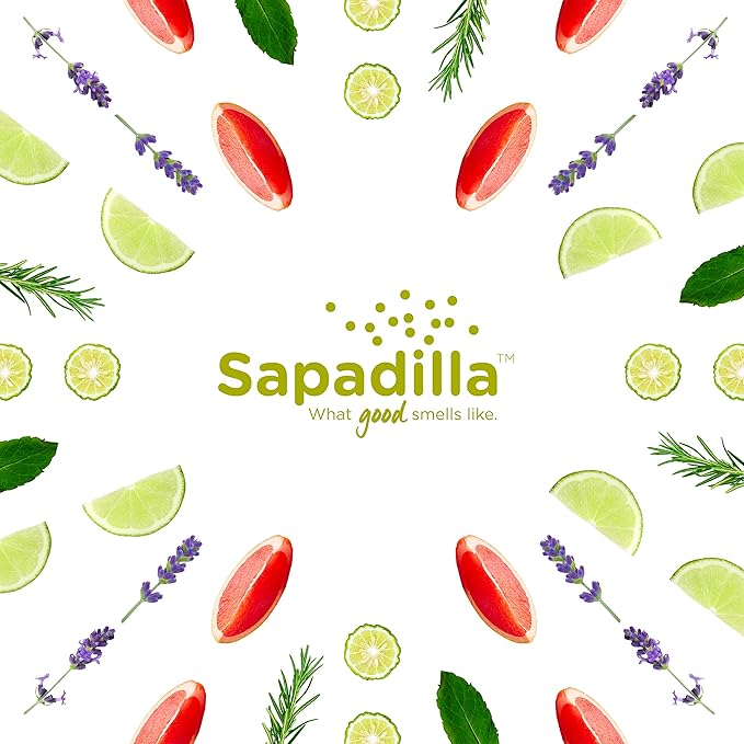 Sapadilla Liquid Dish Soap - Sweet Lavender + Lime - Made with 100% Pure Essential Oil Blends, Tough on Grease, Aromatic & Fragrant Dishwashing Liquid, Plant Based, Biodegradable, 12 Ounce (Pack of 1)