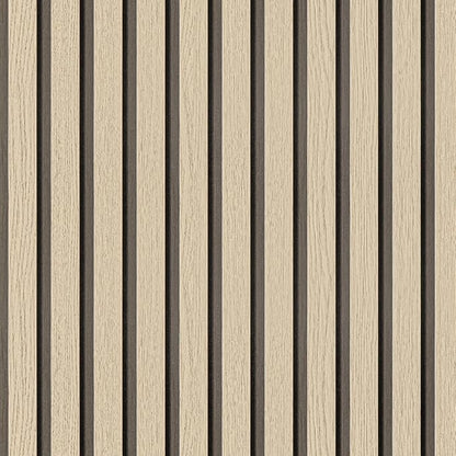 Arthome Wood Slat Wallpaper 17''x120'' Peel and Stick self Adhesive Wood Wallpaper PVC Vinyl Decorative Removable Wallpaper Waterproof Faux Wood Grating Stripe Contact Paper for Living Room (Oak)