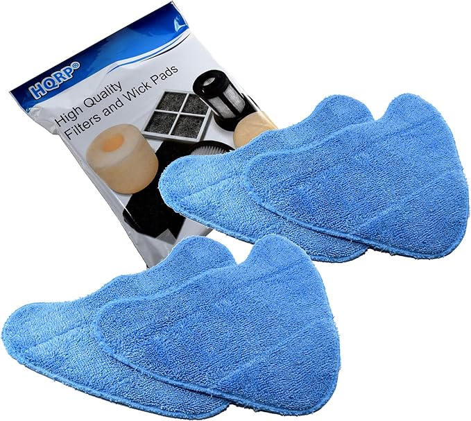 HQRP 4-Pack Microfiber Steam Mop Pads Replacement for Hoover Part WH01000 Compatible with Hoover WH20200 WH20201 Steam Mop, WH20300 Canister Steam Cleaner Steamer