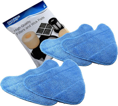 HQRP 4-Pack Microfiber Steam Mop Pads Replacement for Hoover Part WH01000 Compatible with Hoover WH20200 WH20201 Steam Mop, WH20300 Canister Steam Cleaner Steamer
