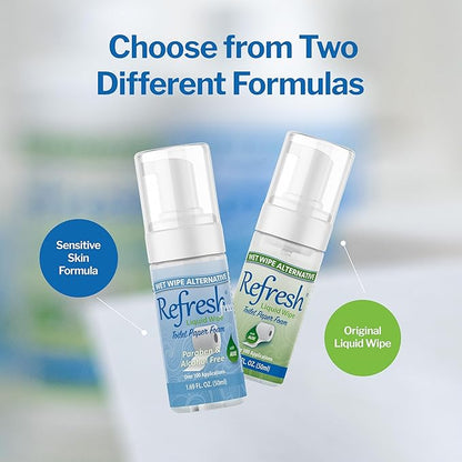 Refresh Liquid Wipe: Toilet Paper Foam (Original Foam, 50ml (1.69 Fl Oz) 2 Pack)