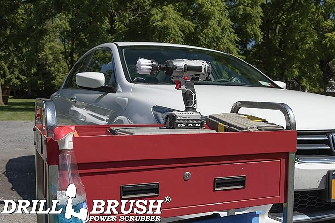 Cleaning Supplies - Truck Accessories - Detailing Brush - Carpet Cleaner Brush - Car Cleaning Brush - Professional Car Detailing Kit - Tire Cleaning Brush - Car Accessories for Men - Power Scrub Brush