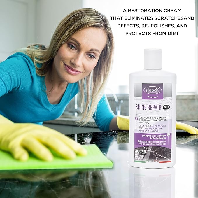FABER Floor Shine Repair - Premium Floor Polishing Cream for Scratches & Defects, Re- Polishes, and Protects from Dirt - Perfect for Colored Glazed & Full Body Polished Porcelain Tiles, Pro & Home Use