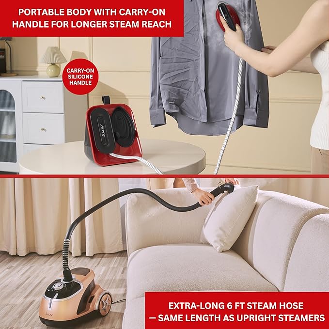 SALAV DuoPress Smart Deluxe Steam Station, Garment Steamer & Iron, 6ft Extra-Long Hose, Auto-Off Safety, Digital Display, 7 Steam Levels, 1.1L Water Tank, Dry Iron Mode & Steam Burst