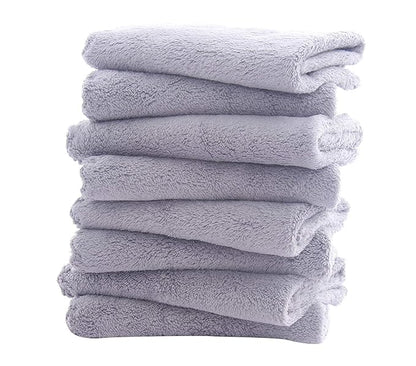 8 Pack Burp Cloths for Baby - 20" by 10" Ultra Absorbent Burping Cloth, Hand Washcloths, Newborn Towel - Milk Spit Up Rags - Burpy Cloths for Unisex, Boy, Girl - Burp Cloths Set (Grey)