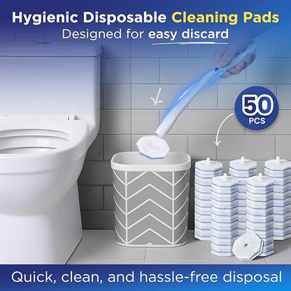 50 Count Upgraded Toilet Wand Refills Compatible with Clorox Toilet Wand – Fresh Fragrance, 5X Cleaning Power, Disposable Brush Replacement Pads with Durable Scrubber Heads