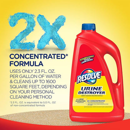 Resolve Urine Destroyer Steam Carpet Cleaner Solution – Concentrated Formula Urine Eliminator for Pet Stains & Odors,Safe for Bissell,Hoover & Rug Doctor,60 fl oz,(Pack of 4)