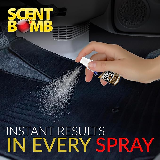 Scent Bomb Air Freshener Spray, Long-Lasting Odor Eliminator - Effective Deodorizer for Home & Car, Fresh Room Spray for Kitchen, Bathroom & Smell Neutralizer - 1 oz Pack of 4, Sandalwood Scent