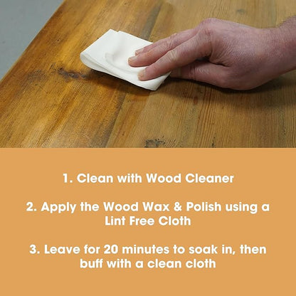 Furniture Clinic Wood Wax & Polish – Natural Beeswax & Orange Oil Wood Conditioner – Restores Shine to Furniture, Tables & Kitchen Cabinets – Safe for All Finished & Unfinished Wood – 8.5oz