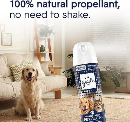 Glade Air Freshener Room Spray, Pet Fresh Scent, Odor Fighting to Deliver Long Lasting Freshness, 7.3 Oz, 6 Count