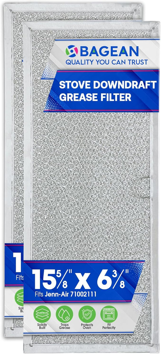 Downdraft Stovetop Filter Replacement for 71002111 Jenn Air Filter Downdraft 15.6” x 6.4” - Range Oven Filter Fits Into Jennair Downdraft Filter Vent and Protects the Stove Fan (2-Pack)