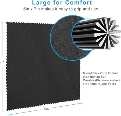 18 Pack Premium Microfiber Cleaning Cloths for Glasses, Glasses Cleaning Cloth for Cleaning Lenses, Screens, Cameras, Cell Phone, Eyeglasses, LCD TV Screens, Tablets and More