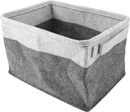 Happyyami Foldable Felt Laundry Basket Multi-Functional Storage Hamper for Dirty Clothes Portable Organizer for Bathroom Dorm and Bedroom Space-Saving Design Handles
