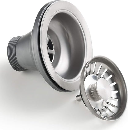 Kraus Kitchen Sink Stainless Steel Drain Assembly with Strainer, Fits Standard 3.5 in. or 4 in. Drain Openings
