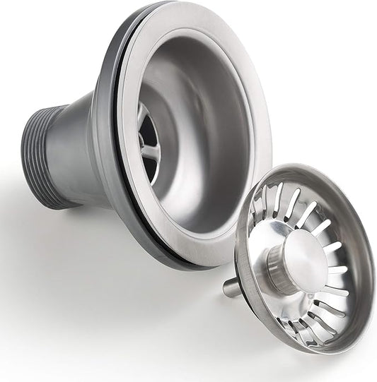 Kraus Kitchen Sink Stainless Steel Drain Assembly with Strainer, Fits Standard 3.5 in. or 4 in. Drain Openings