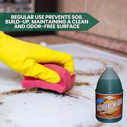 Sun-Glo SCRUB-N-GO - Bio-Enzymatic Multi-Surface Cleaner, No Rinse for Floor Cleaner, Grout Cleaner, and Tile Cleaner, Ideal for Kitchen Cleaner - 4x1 Gallon Case