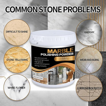 Marble Polishing Powder – for Granite, Marble & Stone Surfaces，Restores Shine & Removes Scratches，Professional Polish for Countertops, Floors & Walls，2.2LB