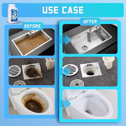 Pipeline Dredging Agent, Powerful Drain Cleaner Agent, Kitchen Unblocker, Sink and Drain Cleaner Powder for Kitchen Toilet Pipeline Quick Cleaning Tool