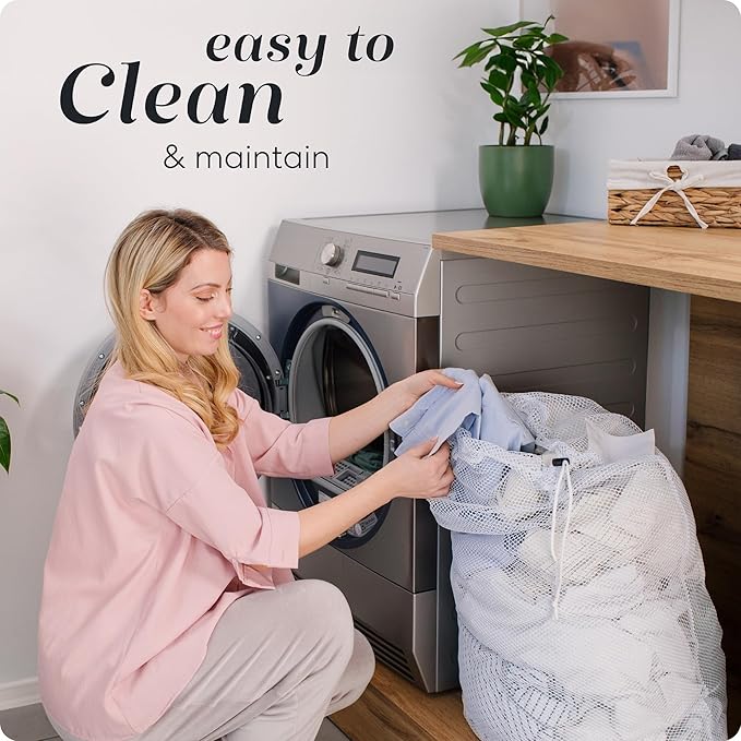 Handy Laundry Mesh Laundry Bag, Extra Large 24" x 36" – Heavy Duty, Machine Washable, Secure Drawstring Closure, Durable Mesh for Delicates, Travel, College Dorm, Storage, White
