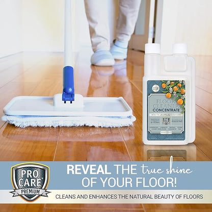 ProCare Citrus Floor Cleaner Concentrate (Made in USA) | Vinyl, Wood, Tile, Stone & Laminate Floor Cleaner For Mopping, Household Supplies, Cleaning Solution For Kitchen & Bathroom - 16oz (474ml)