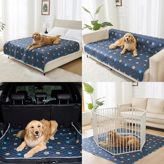 Aitmexcn Washable Puppy Dog Pee Pad, 100% Waterproof Whelping Training Mat for Puppy/Senior Dog, Fast Drying Reusable Puppy Pads for Indoor, Outdoor and Car Travel- 72'' x 72''- 1PC