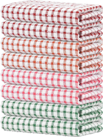 Nialnant 8 Pack Kitchen Towels, Dish Towels for Kitchen, 100% Cotton Dish Cloths for Washing Dishes, Quick Drying Reusable Cleaning Rag - 25 x 16 in