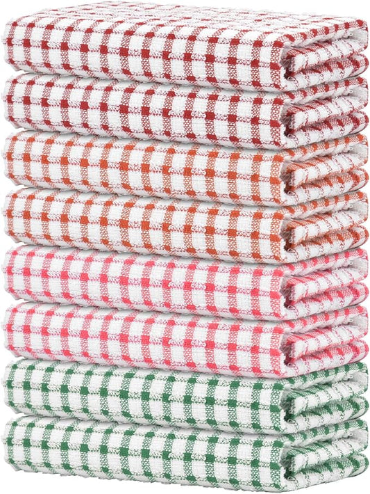Nialnant 8 Pack Kitchen Towels, Dish Towels for Kitchen, 100% Cotton Dish Cloths for Washing Dishes, Quick Drying Reusable Cleaning Rag - 25 x 16 in
