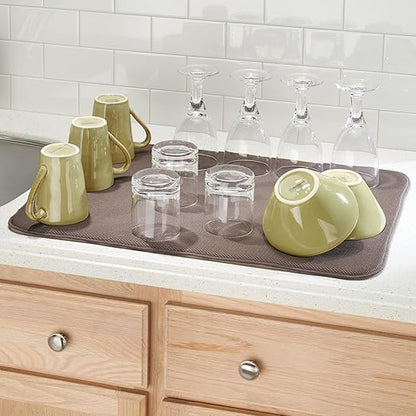InterDesign iDry Kitchen Mat, 24 x 18 - Extra Large, Mocha/Ivory