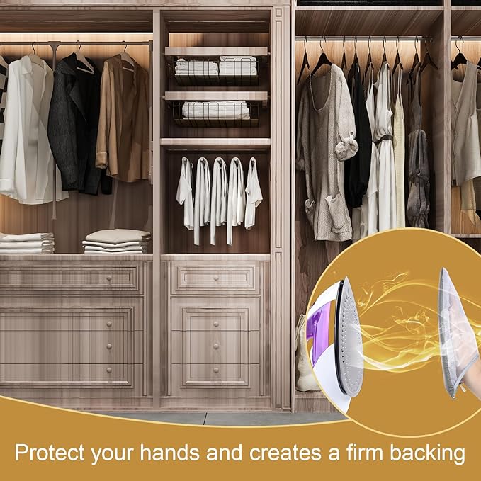 Garment Steamer Ironing Gloves, Portable Clothing Steam Engine Gloves Anti Steam & Heat Resistant Garment Steamer Mitt Travel Handheld Ironing Board Accessories with Finger Loop for Steaming Clothes