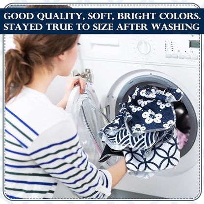 36 Pack Japanese Reusable Cleaning Cloths Washable Cotton Kitchen Towels for Home (Blue)