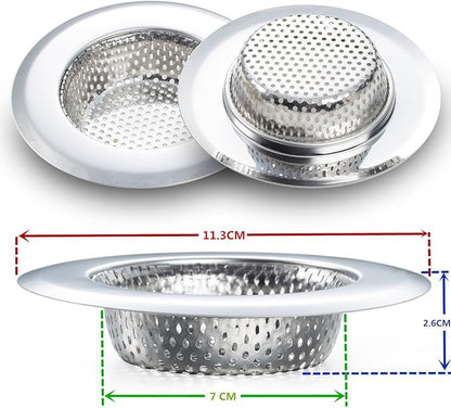 Fengbao 2PCS Kitchen Sink Strainer - Stainless Steel, Large Wide Rim 4.5" Diameter