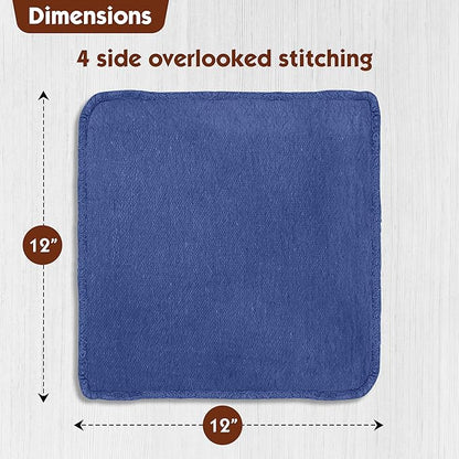 Nabob Wipers Auto Mechanic Shop Towels 100 Pack Bulk Rags 100% Cotton Commercial Grade Shop Rags Size 14"x14" (100 Pack, Blue)