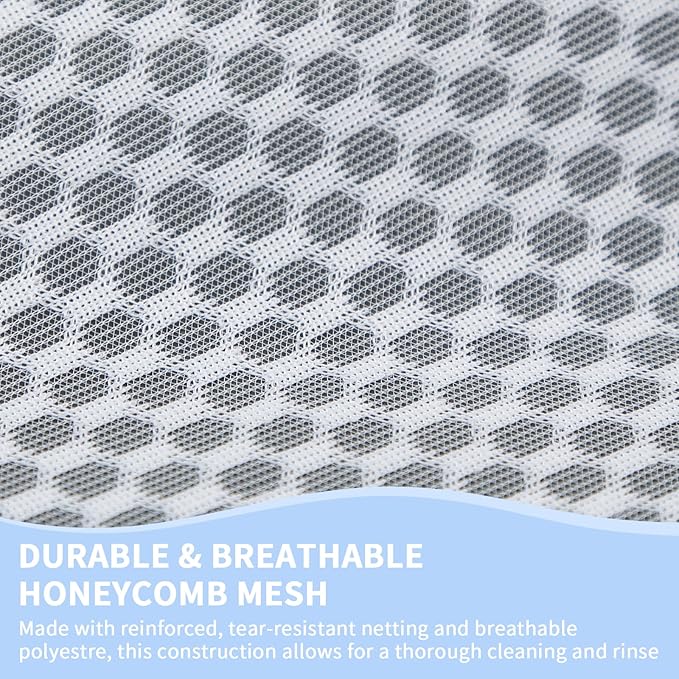 Laundry Bags Mesh Wash Bags with Strong Zipper, Upgraded Honeycomb and Fine Mesh Design Delicate Laundry Bag for College,Dorm,Storage(12X16IN, 6PCS)