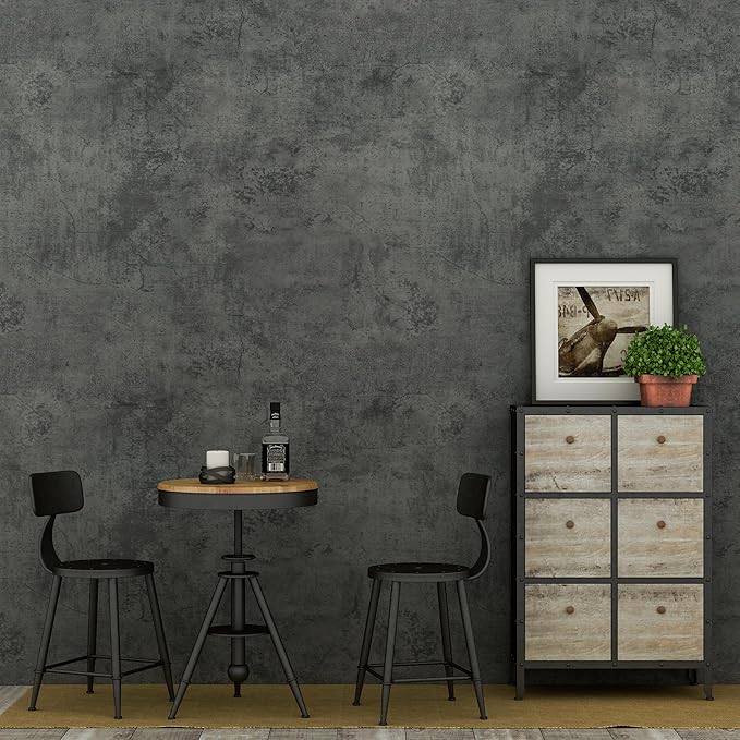 3yecao 31"×1181" Extra Wide Big Thickness Blue Grey Concrete Wallpaper Peel and Stick Gray Concrete Cement Contact Paper Vinyl Wrap Matte Textured Sticker for Gym Bedroom Bathroom Coffee Room Walls