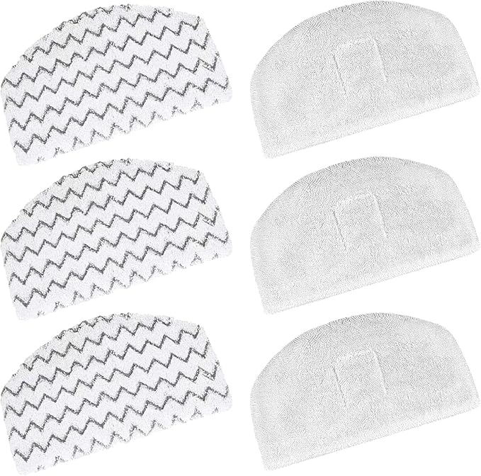 6 Pack Steam Mop Pads Replacement for Bissell Powerfresh Steam Mop 1940 1440 1544 1806 2075 Series, Model 19402 19404 19408 19409 1940a 1940f 1940q 1940t 1940w Washable Cleaning Pad